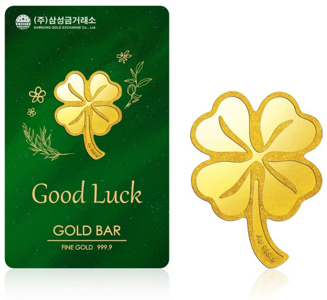 [삼성금거래소] 행운의 굿럭템 네잎클로바 골드바 3.75g