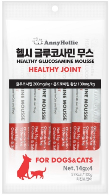 애니홀릭 헬시 글루코사민 무스 건강보조제 14g x 4p, 4정, 관절, 25개