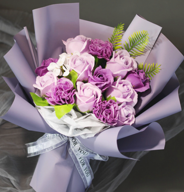 [ 특가판매 ] 비누꽃 장미 꽃다발 + 쇼핑백 MJS JOYFUL, 옵션 D, 1세트