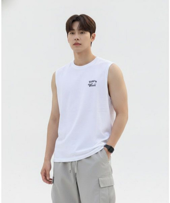 ADHOC 남성 서핑 아트웍 나시 티셔츠 (2 COLOR) (HC6STA1)