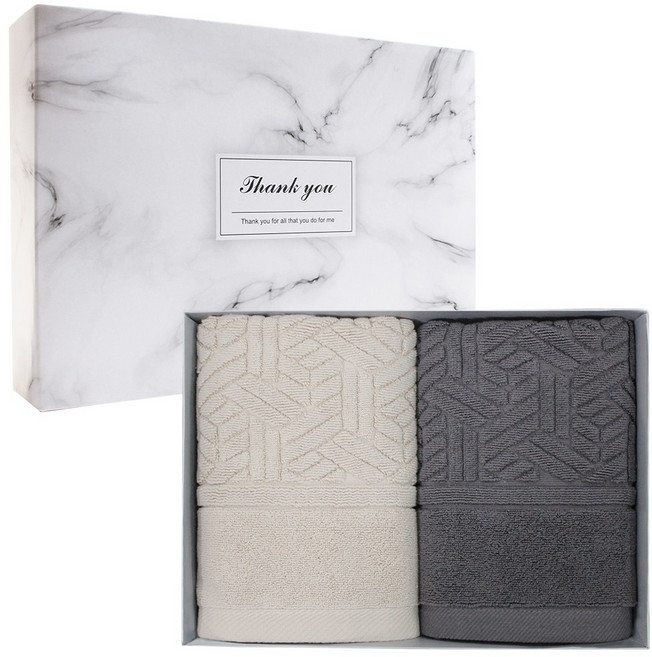 어메니티타올 어반 호텔식 면 욕실 발매트 2장 선물세트 집들이 답례품, 베이지