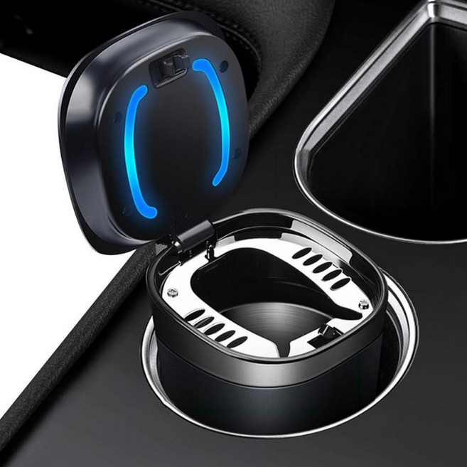 킹콩 차량 원터치 재떨이 냄새차단 재털이 자동차 담뱃재날림방지 아이코스 호환, 실버크롬, 1개