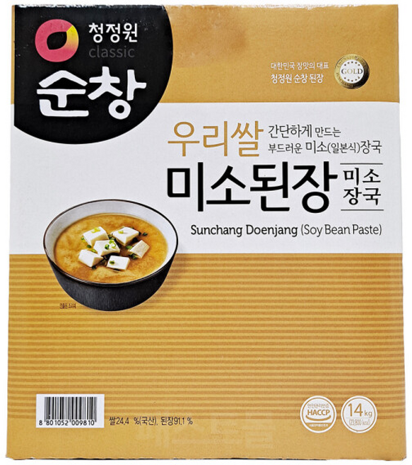 청정원 순창 우리쌀 미소장국 된장, 1개, 14kg
