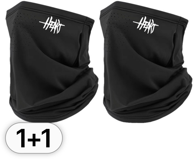 투데이리빙 1+1 자외선 차단 스포츠 골프 마스크 얼굴 햇빛 가리개 여름용 쿨마스크, R98050A(블랙, 일반타입, 2개