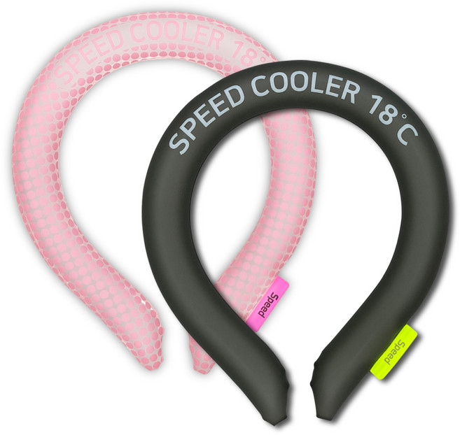 스피드쿨러 얼음목걸이 넥쿨러 친환경쿨러 2개, 핑크(도트패턴)
