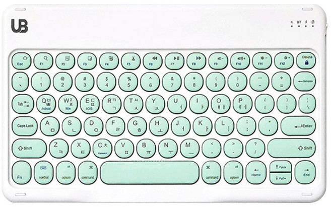UB 동글 슬림 블루투스 키보드 BK2, 민트, 라지