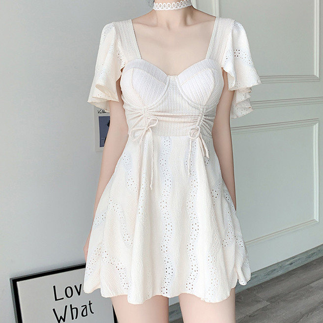 女款連體泳衣 保守遮肚顯瘦 適合泡溫泉, L