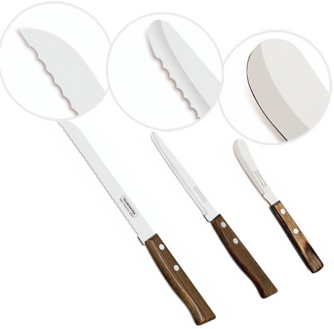 트라몬티나 빵칼 햄버거용칼과 잼버터 나이프 세트