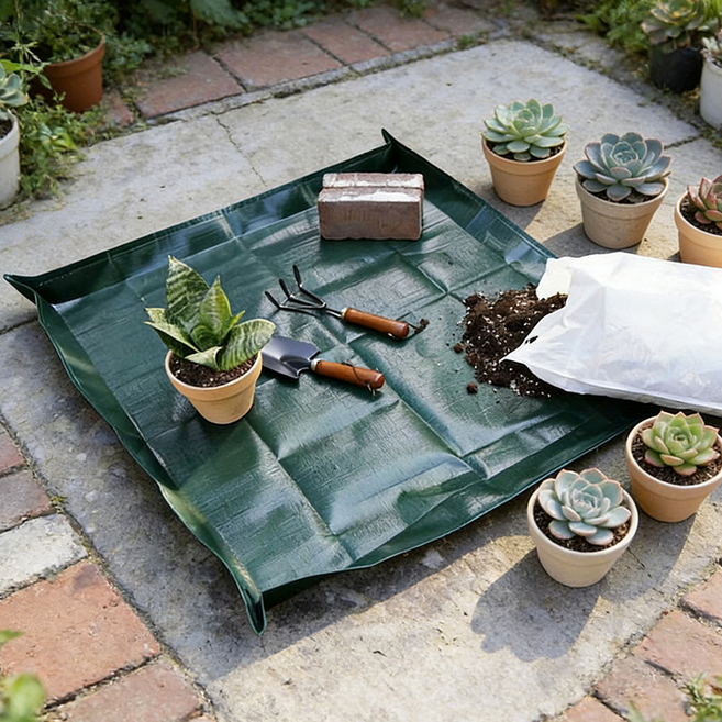 손할매 분갈이 화분갈이 원예 가드닝 매트, 1개, 다크그린