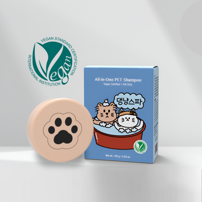 댕냥스파 올인원 펫 샴푸바 강아지 고양이 목욕비누 저자극 수제비누, 120g, 2개
