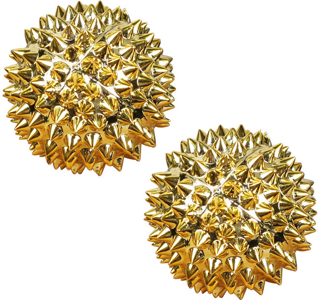 자석 혈침기 손지압기 마사지볼 지압볼 - 소, 골드, 2개