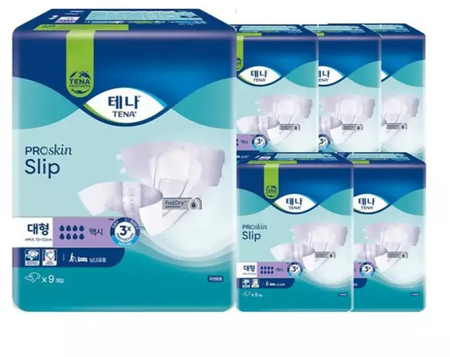 테나성인용기저귀 맥시 오버나이트 대형 9매 6팩 요실금패드 요실금팬티, 6박스, 9매입