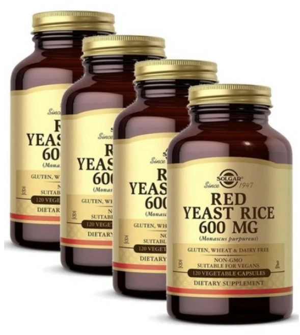 [정품 미국 배송] 솔가 홍국 레드 이스트 라이스 120정 (식물성 캡슐) 600mg Solgar Red Yeast 600mg 120정 - 4개 SET, 1세트, 480정 - 쿠팡