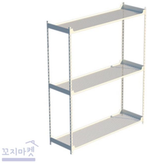 1000X300X1200 낮은 3단 철제 랙 선반장 앵글장 얕은, 크림화이트