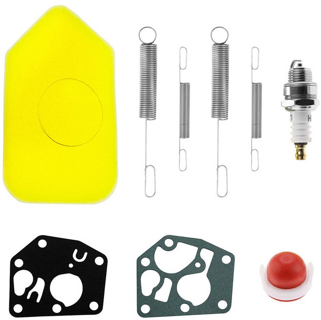 9개 거버너 스프링 폼 에어 필터 씰 다이어프램 개스킷 프라이머 흡기 전구 점화 플러그 3.5-4.5 HP 교체 키트 브릭스 앤 스트래튼 모어와 호환 가능