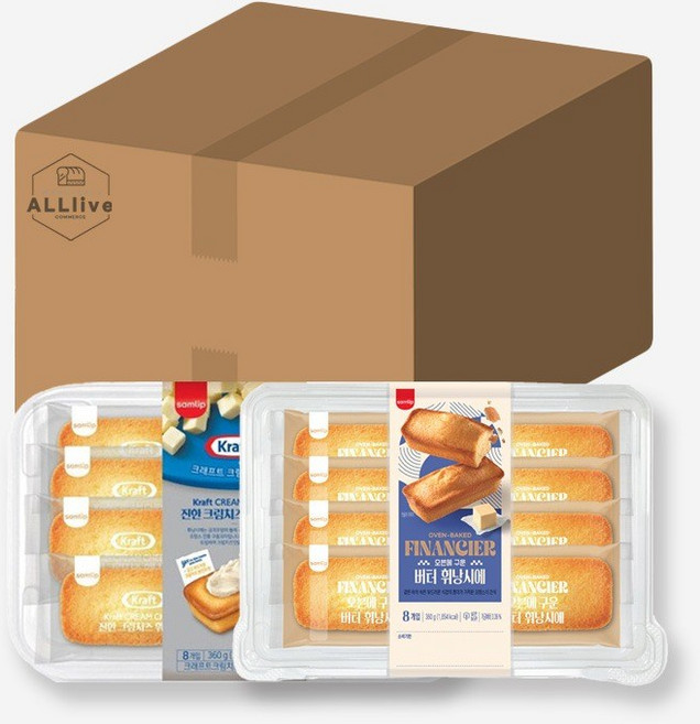 삼립 대용량 간식 총4개 크림치즈 휘낭시에 360g 2개 버터 휘낭시에 360g 2개