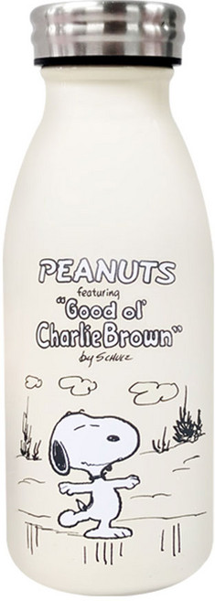 홈앤키즈 피너츠 스누피 밀키 스텐 보틀 350ml 유아 어린이 초등학생 직장인 텀블러 보냉병 보온물병, 스누피 밀키스텐보틀