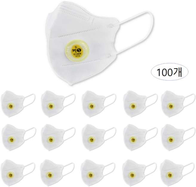 크린탑 방진마스크 1급 C135V 10개입, 100개