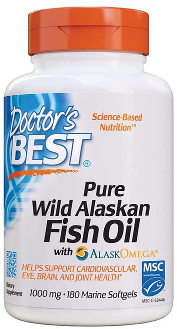 Doctor's Best 닥터스베스트 오메가3 Wild Alaskan Fish Oil 1000mg 180소프트겔, 1개, 180정