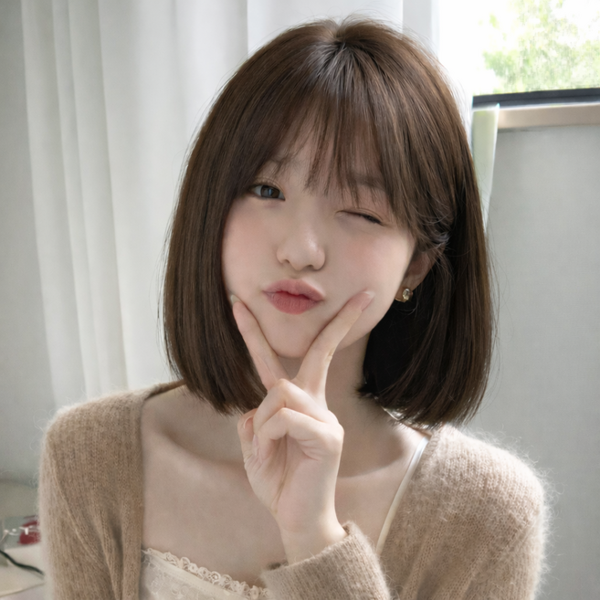 Clevoria 여성 내추럴 스트레이트 단발 패션 리얼모사 통가발 가발망 포함 30cm, 1개, 쿨브라운