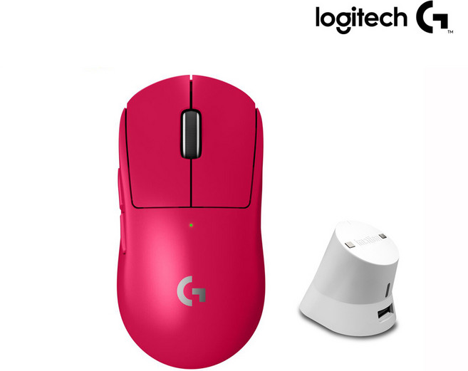 로지텍 지슈라2 G PRO X SUPERLIGHT 2 게이밍 무선 마우스 + 이메이션 충전독 세트, 지슈라 2 핑크 + 화이트 충전독