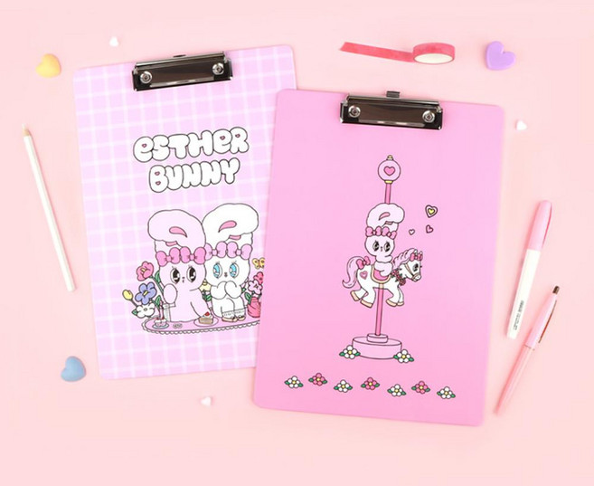 에스더버니 클립보드 (2 option), 리본버니