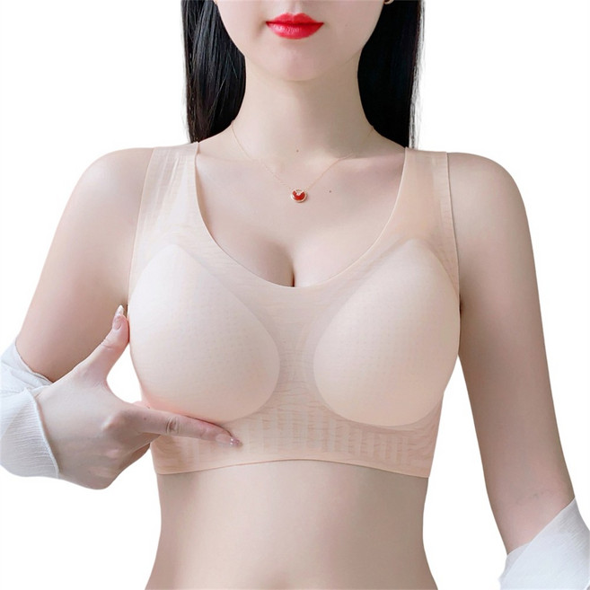 M~5XL 빅사이즈브라렛 초박형 가슴압박브라 노와이어 프리미엄 수딩 심리스브라