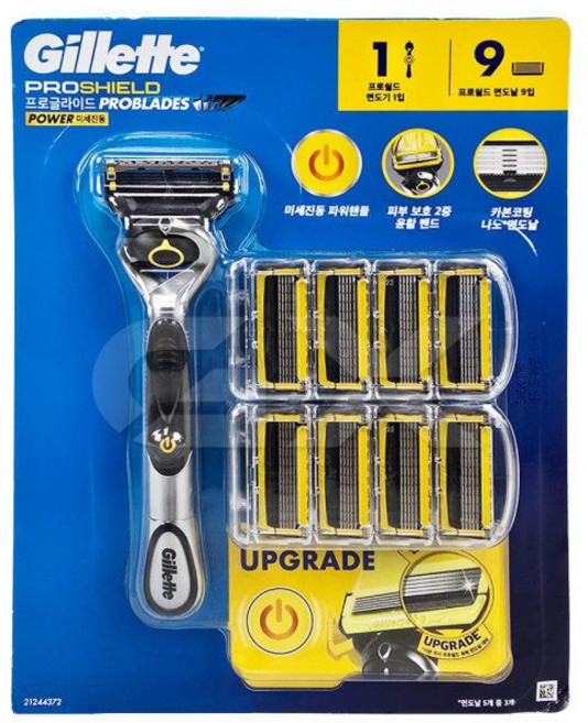 프로쉴드 파워 면도기세트 면도기1+날9개 질레트, 1개