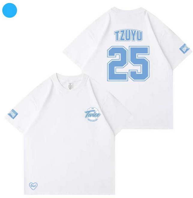 TWICE 九周年演唱會周邊 短袖T恤, 1個, TZUYU-白色S 建議90-110斤
