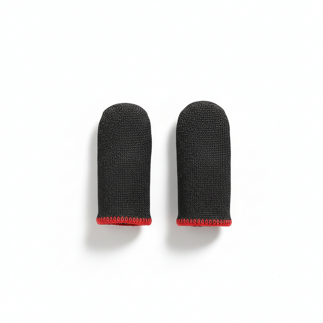 手機遊戲指套 觸控電競防滑手指套 超薄透氣, 1個, 銀纖維高靈敏/不斷觸【至尊黑紅】2只,防滑-高靈敏-防汗-遊戲神器