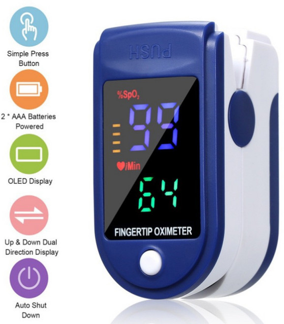 손가락 심박수측정기 맥박 측정기 디지털 정사각형 손끝, 4개 세트, 1개