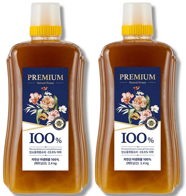 다정이네 천연벌꿀 오리지널 생꿀 2.4KG 베트남 최고급 야생화꿀, 2개