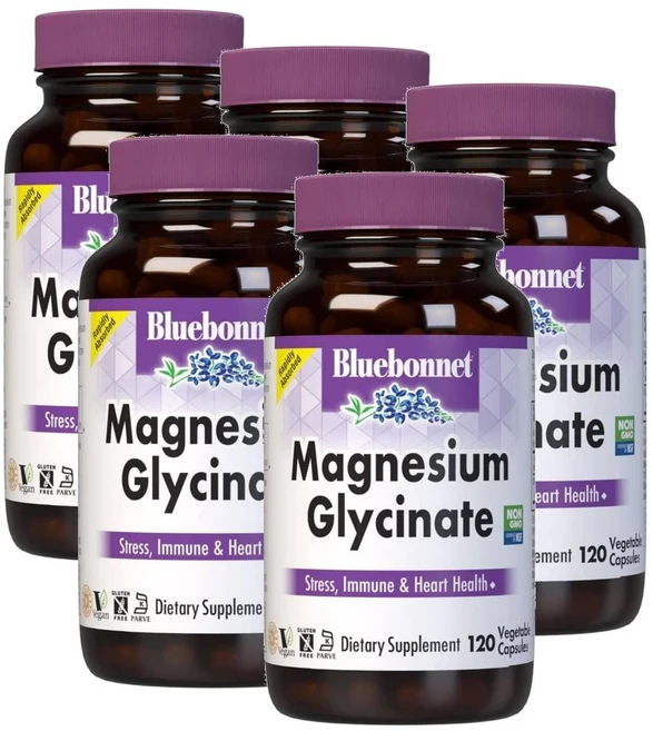 블루본넷뉴트리션 마그네슘 글리신산 120 베지캡슐, 120정, 5개 - 쿠팡