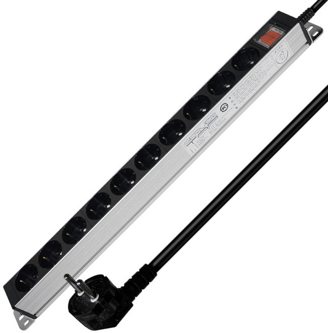 현대일렉트릭 알루미늄 멀티탭 6구 8구 10구 12구 14구 1.5M / 2.5M / 5M [안전커버 증정], 5m, 1개