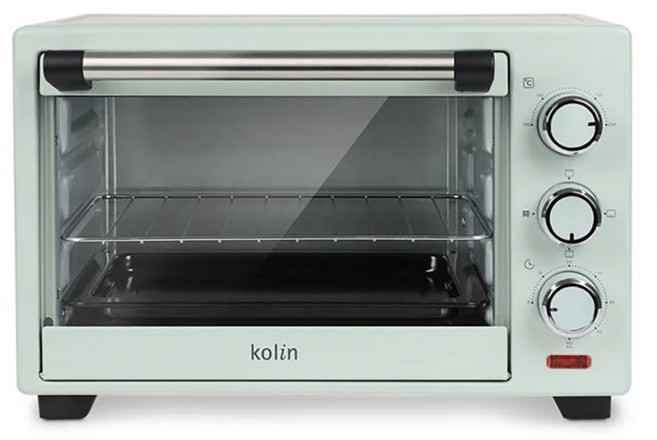 kolin 20公升電烤箱 KBO-SD3008 薄荷綠 上下火可調 60分鐘定時 隔熱玻璃窗
