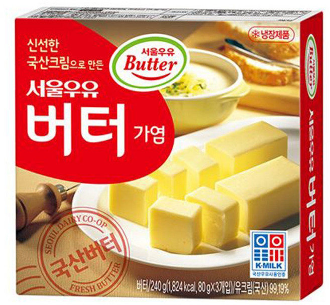 서울우유 가염 버터 240gx3, 240g, 3개