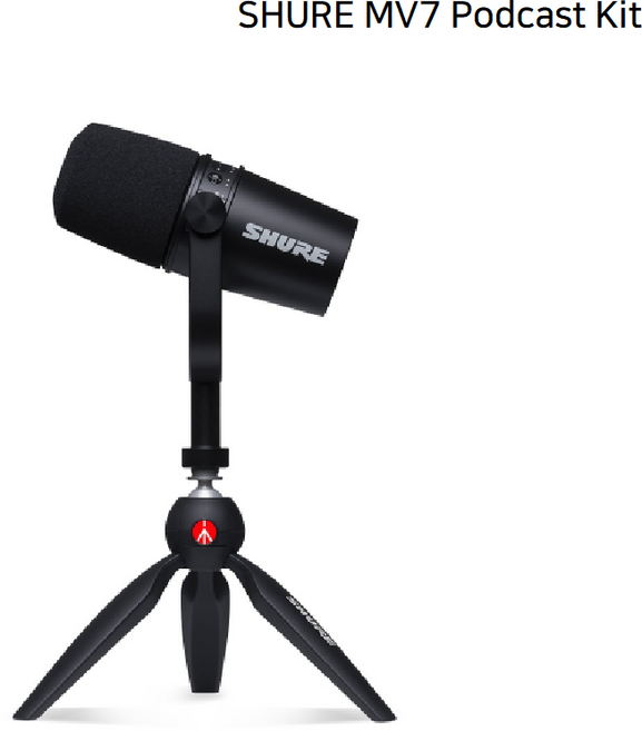 슈어 팟캐스트 XLR USB 하이브리드 듀얼 마이크 블랙, MV7