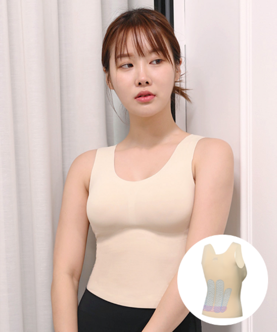 웨이브웨어 N10 어깨&허리 스포츠 테이핑 컴프레션 티셔츠 허리지지 라인보정 패디드 탱크탑 (여성용)