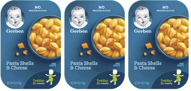 거버 파스타 쉘 면 어린이 식품 170g, 3개