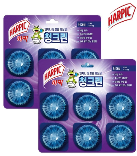 하픽 청크린 드롭 변기세정제 6개입 x2개, 40g, 2개