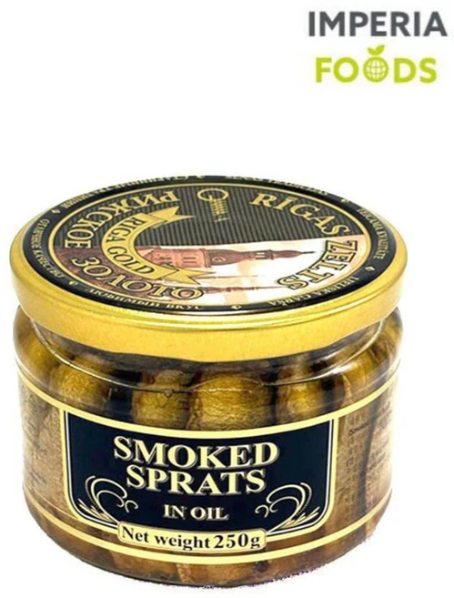 리가골드 훈제 청어 통조림 유리병 RIGA GOLD Smoked Sprats Glass 250g, 1개 - 쿠팡
