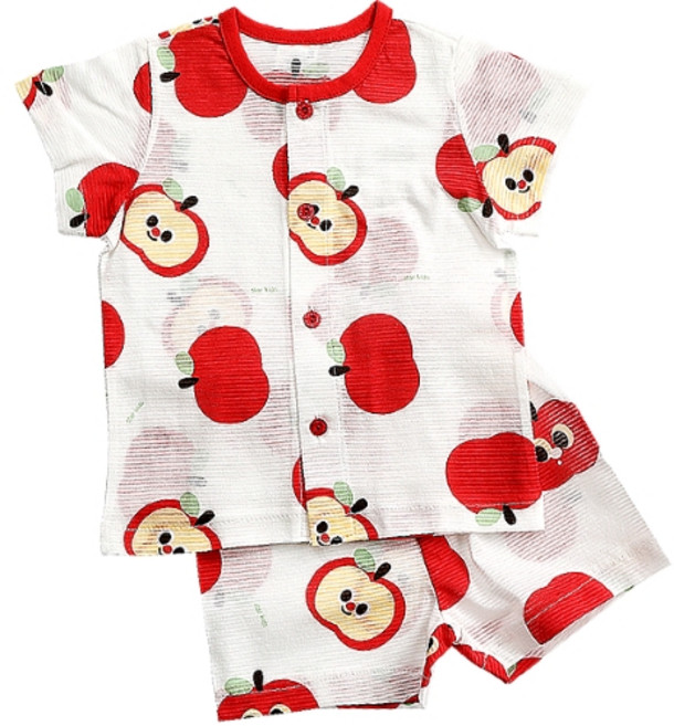 여름아기 시원한 영유아용 여름용 (반팔+반바지) 아기옷세트/애플 뽀또(스타키드)