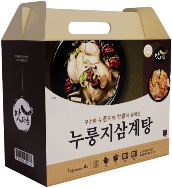 디아이 맛다옴 누룽지삼계탕 선물세트 (1kg 4개입), 1kg 4EA, 1kg