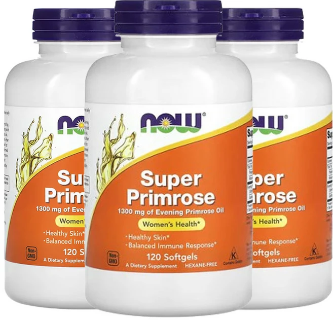 나우푸드 Super Primrose 달맞이꽃오일 1 300mg 소프트젤 120 정, 120정, 3개 - 쿠팡