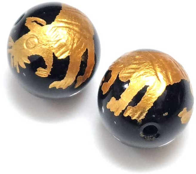 Bead 팔찌원석 10mm 금룡 은룡 금호 금봉황 금거북 팬던트 한팩 2알 원석선택, 10mm 금호 오닉스 (2알)