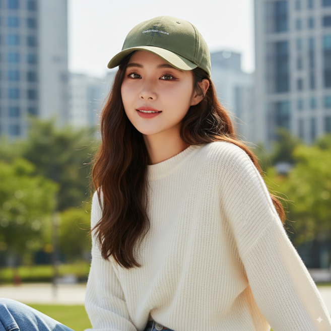 캘빈클라인진 모자 남여공용 모노그램 프린트로고 볼캡 그린 올리브