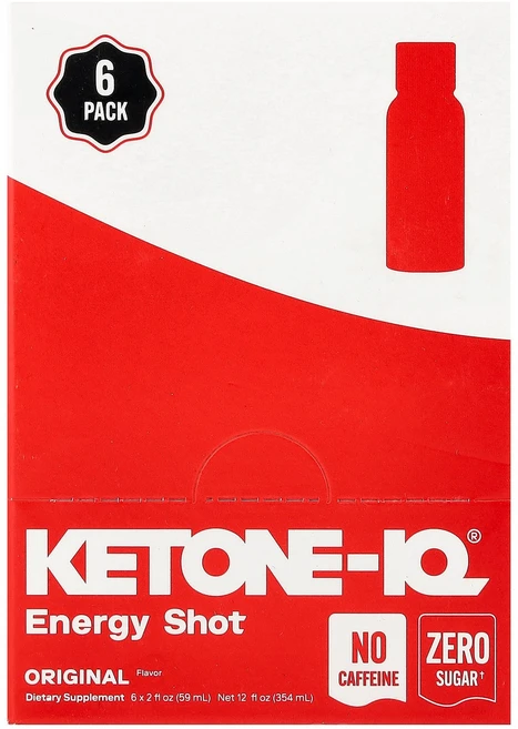 Ketone-IQ Energy Shot Original Caffeine Free 6 Bottles 2 fl oz 59 ml Each, Ketone-IQ, Energy Shot, Origin, 59ml, 1개 - 쿠팡