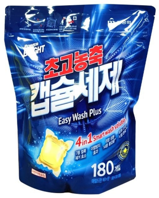 파워브라이트 초고농축 캡슐세제 180개입 세탁세제 드럼세탁기캡슐세제 캡슐세제 초고농축캡슐세제 통돌이세탁세+글로벌커머스랩벌Shop, 180