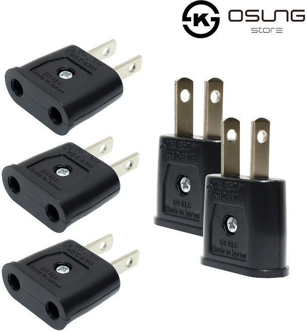 오성 국산 110v 돼지코 변환 어댑터 일자 플러그 해외 일본 미국 대만 괌 베트남 여행, 5개, 오성 변환어댑터110v