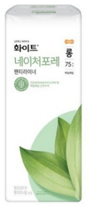 화이트 네이처포레 롱 팬티라이너, 75개입, 40개